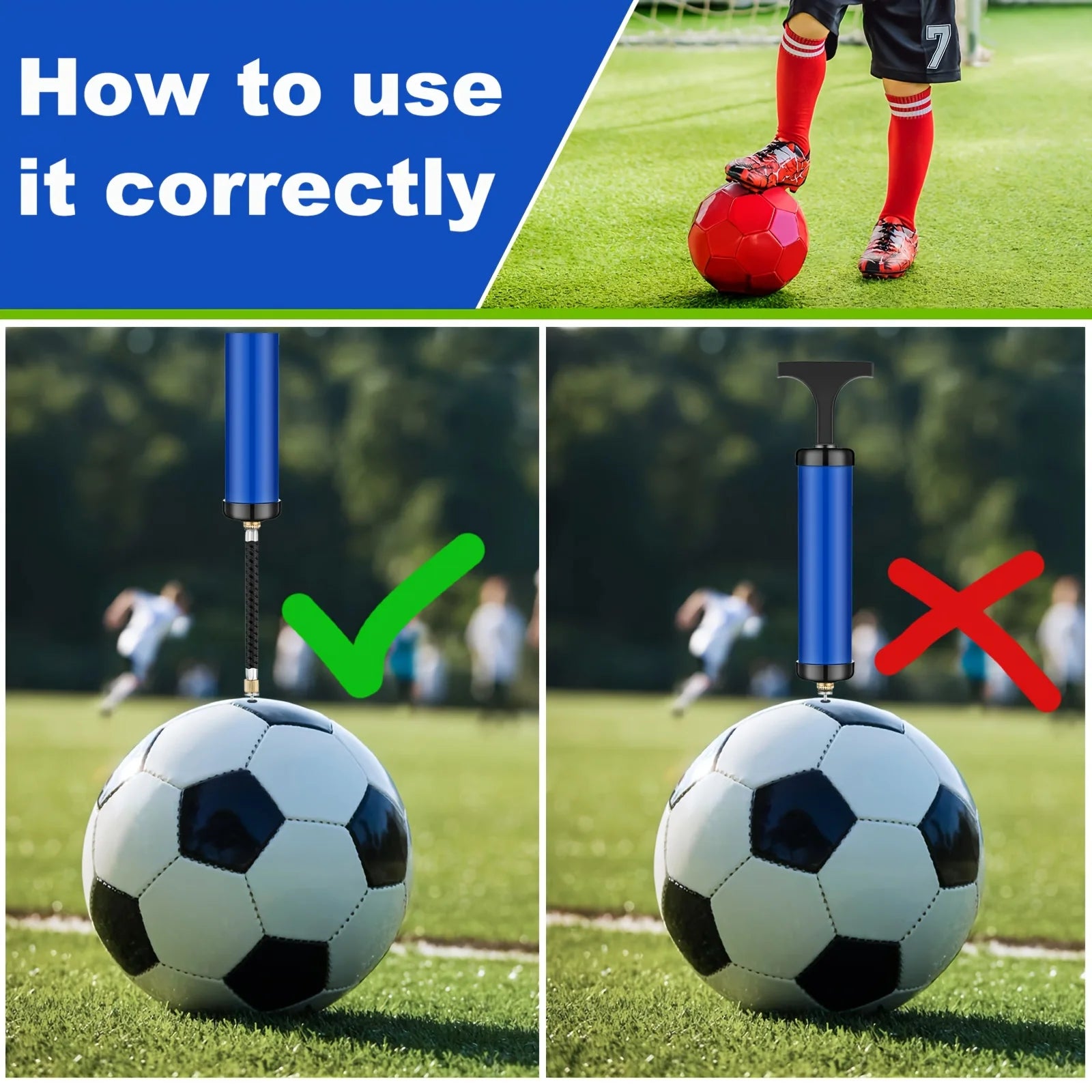 Portable Soccer Ball Pump — Works on All Sports Balls